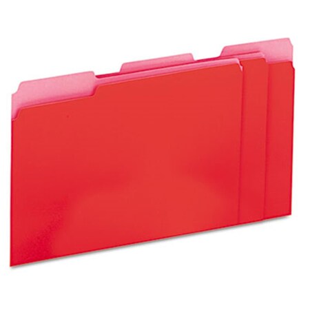 Coolcrafts Recycled Interior File Folders; .33 Cut Top Tab; Letter; Red, 100PK CO193163